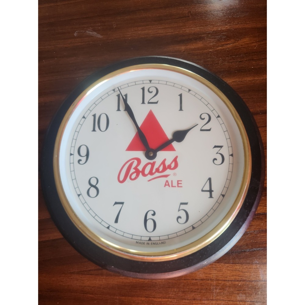 Vintage Bass Ale Wall Clock – Made in England – Classic Red Triangle Pub Sign